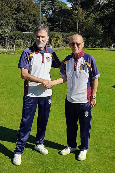 Club Championship Singles Winner 2025 - Don Steele with Runner up David Phillips - Richmond Park Bowls Club
