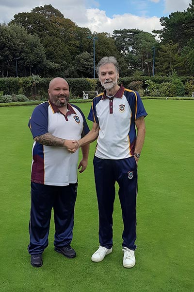 Handicap Singles Winner 2025 - Don Steele with Runner up John Bashford - Richmond Park Bowls Club